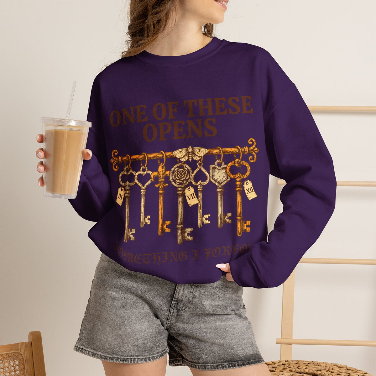 Antique Key Set Sweatshirt, Dark Academia Crewneck, Collector Gift