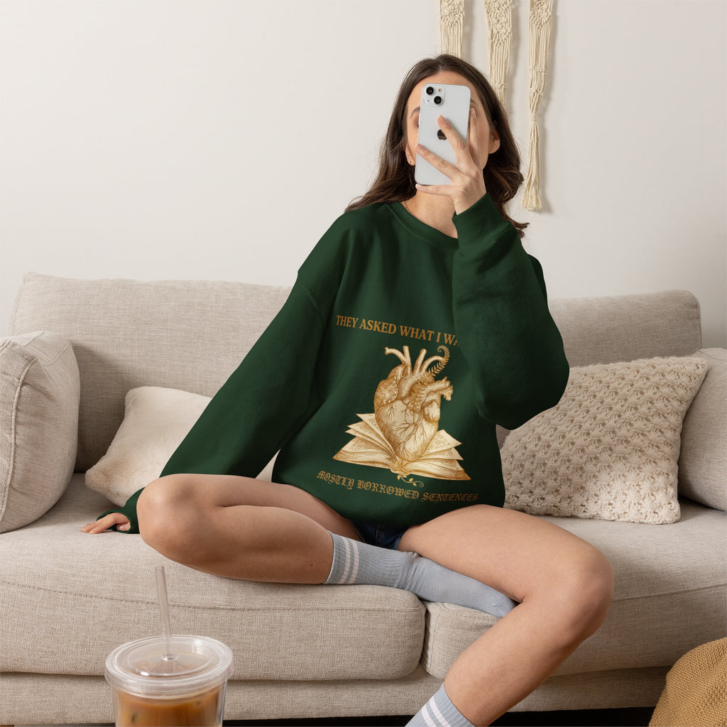 Dark Academia, Anatomical Heart and Book Sweatshirt Crewneck Top