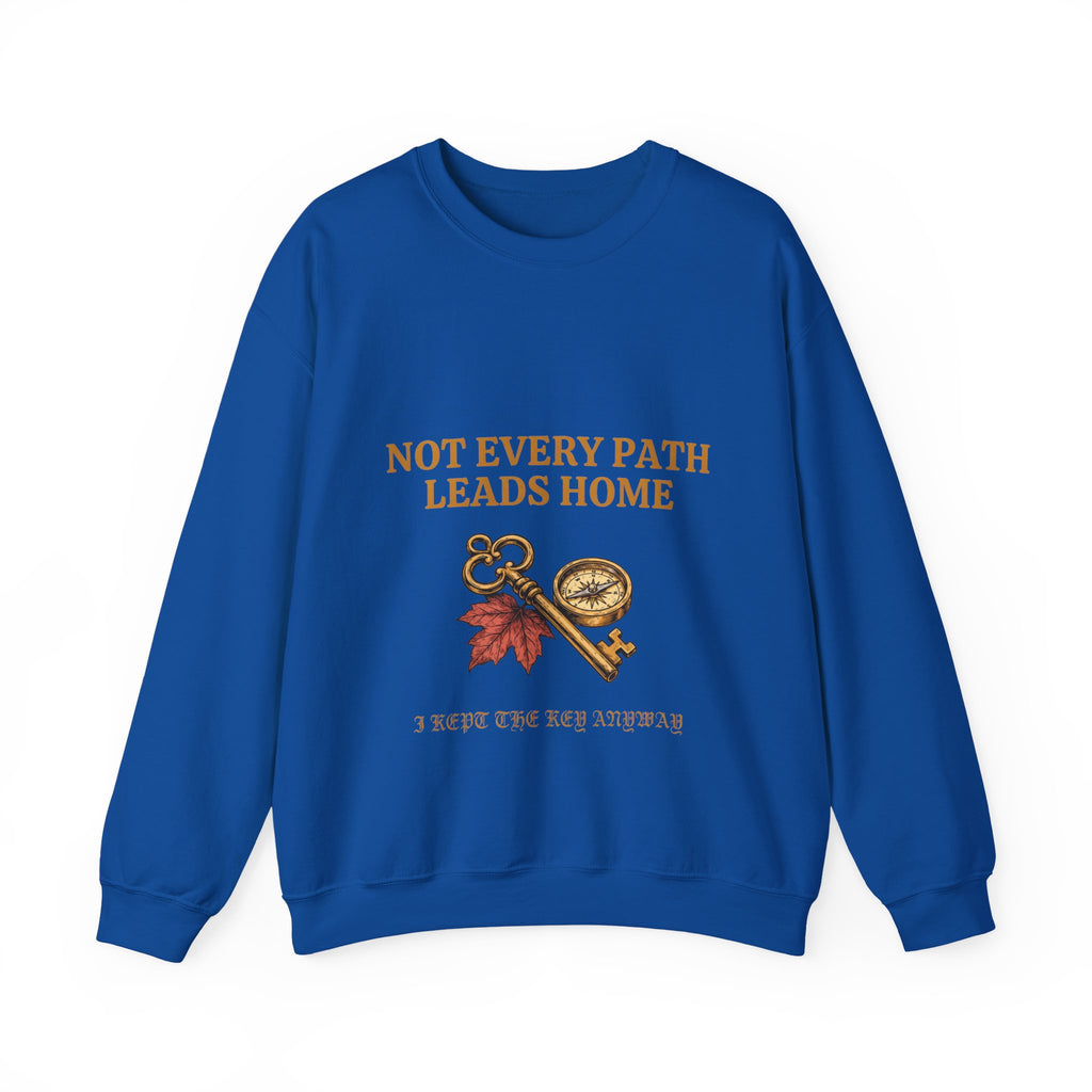 Not Every Path Leads Home Sweatshirt, Vintage Key and Compass Crewneck