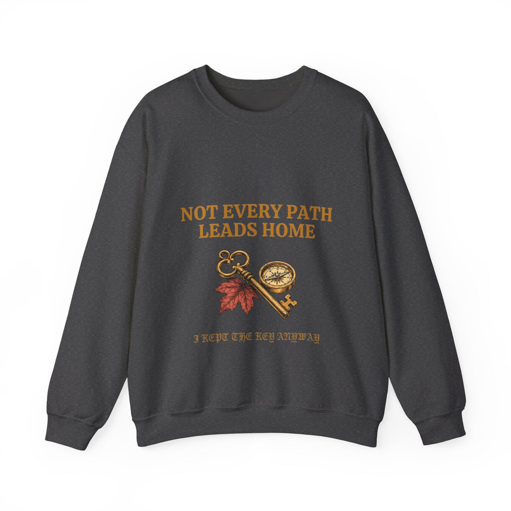 Not Every Path Leads Home Sweatshirt, Vintage Key and Compass Crewneck