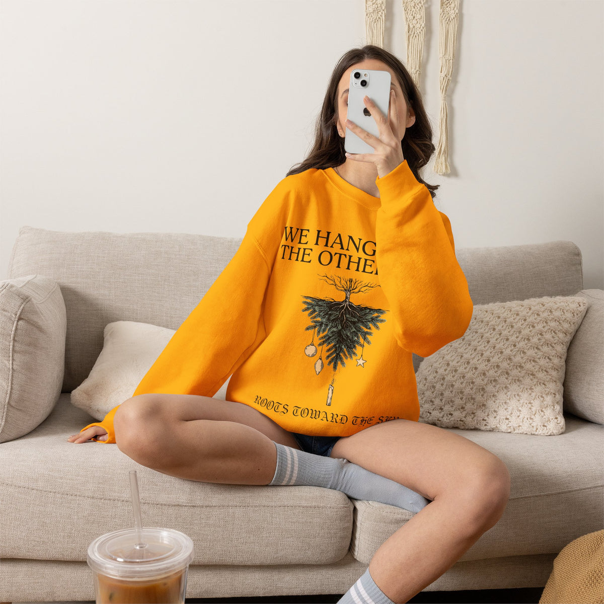 Goth Christmas, Upside Down Tree Sweatshirt Crewneck Holiday Gift