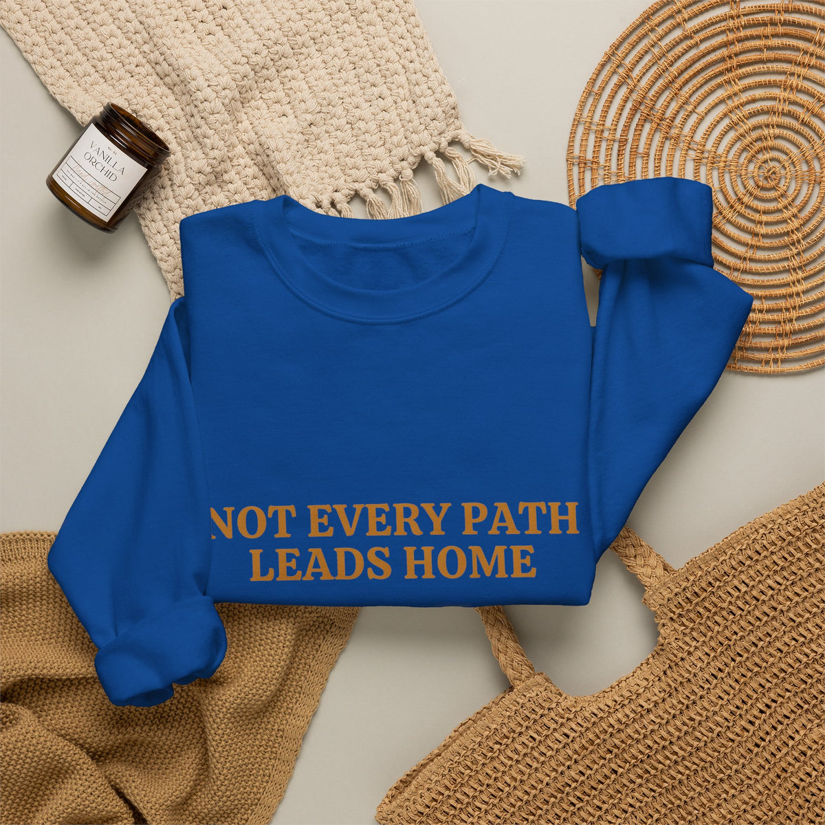 Not Every Path Leads Home Sweatshirt, Vintage Key and Compass Crewneck