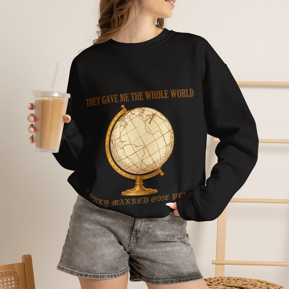 Vintage Globe Sweatshirt, Dark Academia by Bamedys