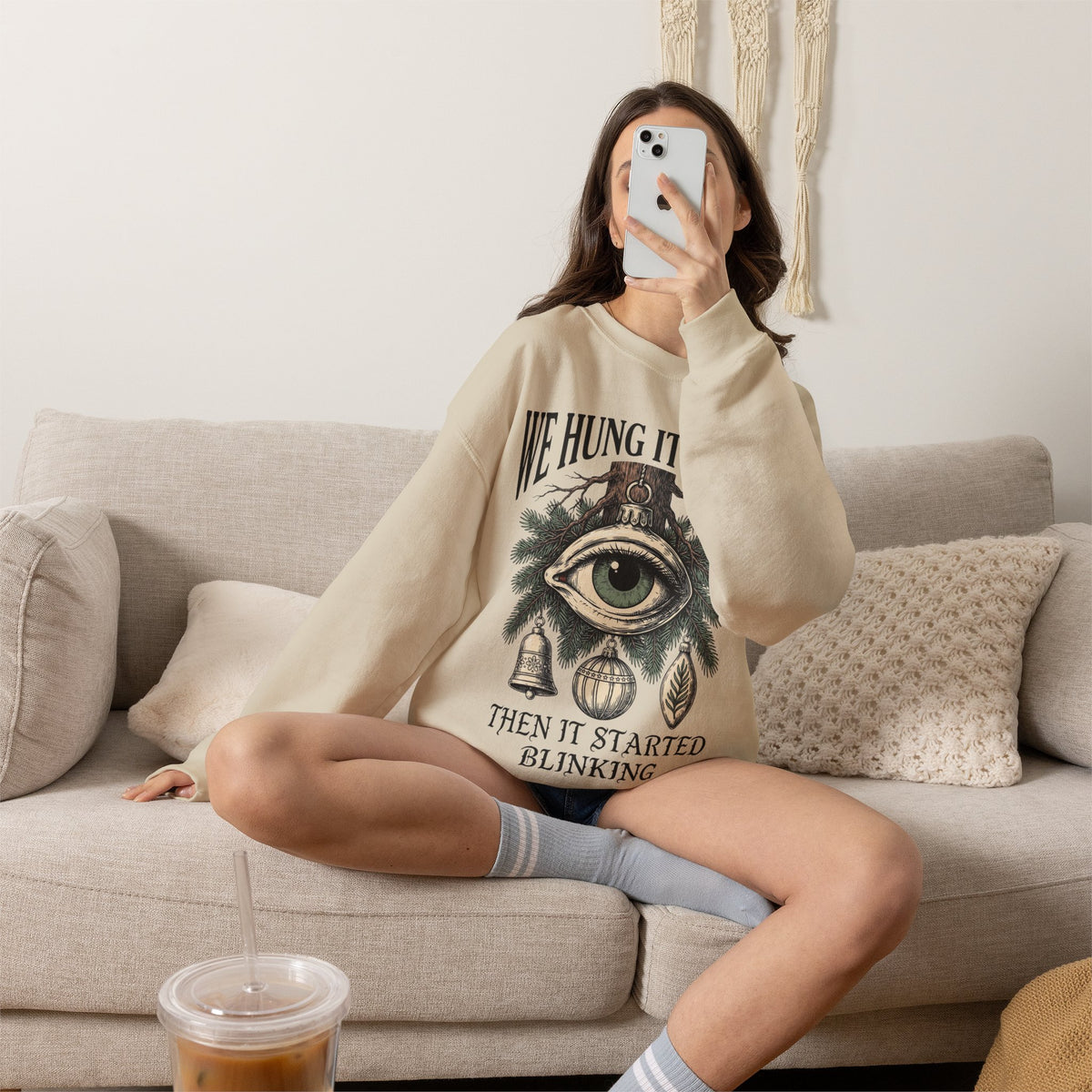 Creepy Christmas, All Seeing Eye Tree Sweatshirt Crewneck Gift