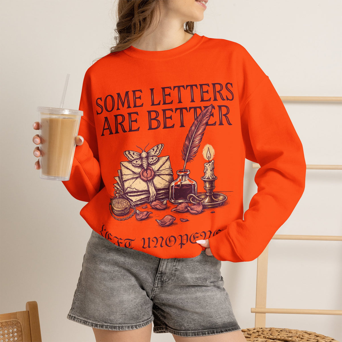 Vintage Letter Shirt, Dark Academia Crewneck, Bookish Gift for Her