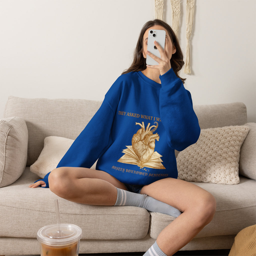 Dark Academia, Anatomical Heart and Book Sweatshirt Crewneck Top