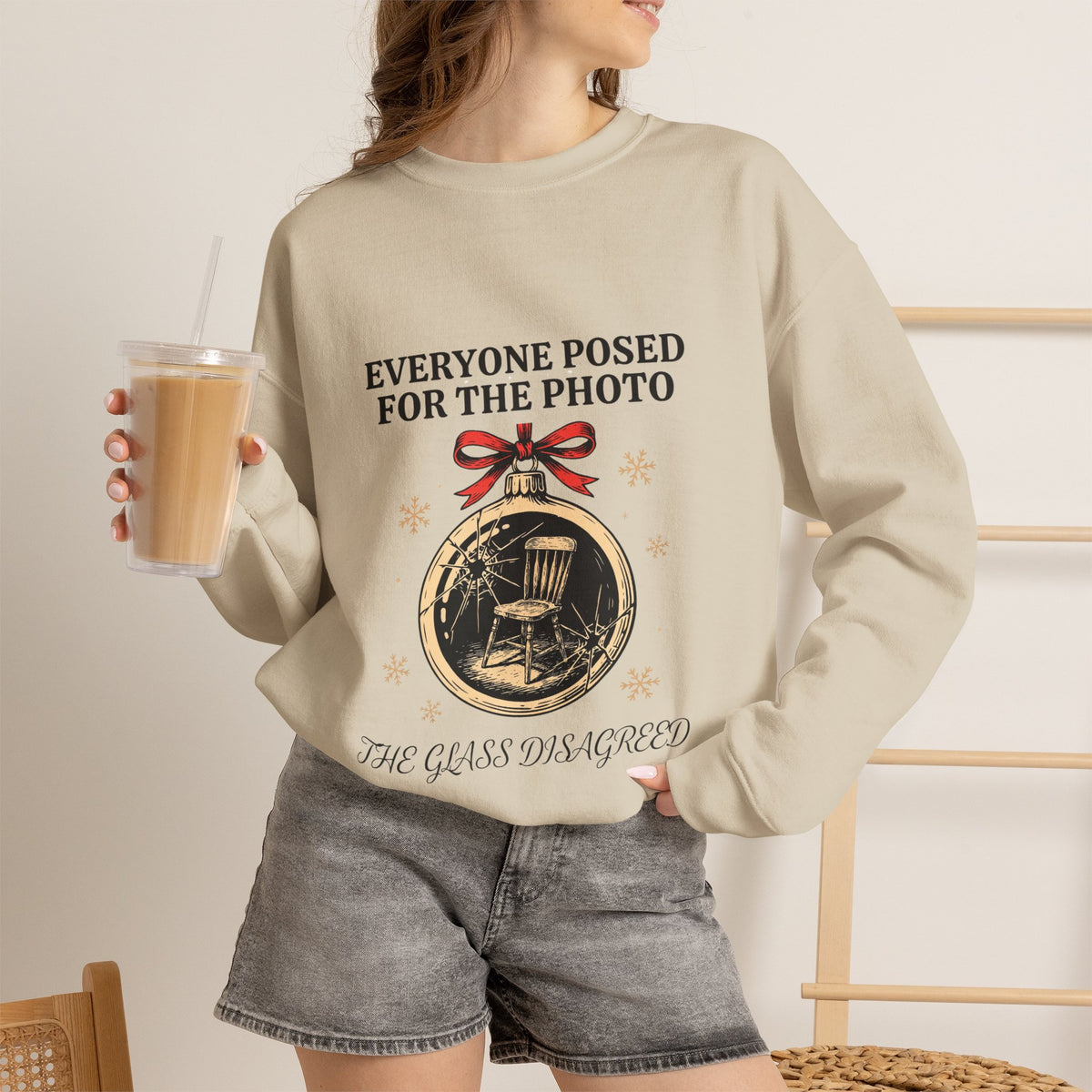 Cracked Ornament Sweatshirt, Goth Christmas by Bamedys