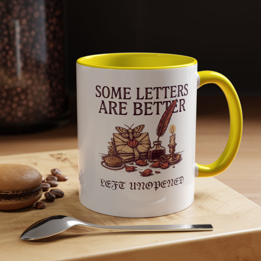 Vintage Letter Mug, Dark Academia Coffee Cup, Bookish Gift for Her