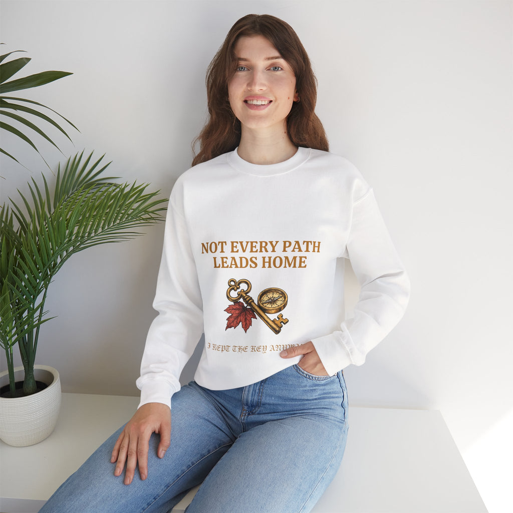 Not Every Path Leads Home Sweatshirt, Vintage Key and Compass Crewneck