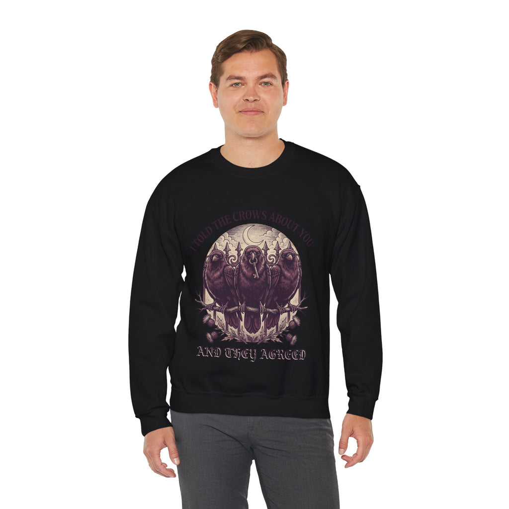 Crow Lover Sweatshirt, Gothic Raven Crewneck, Dark Humor Gift for Her