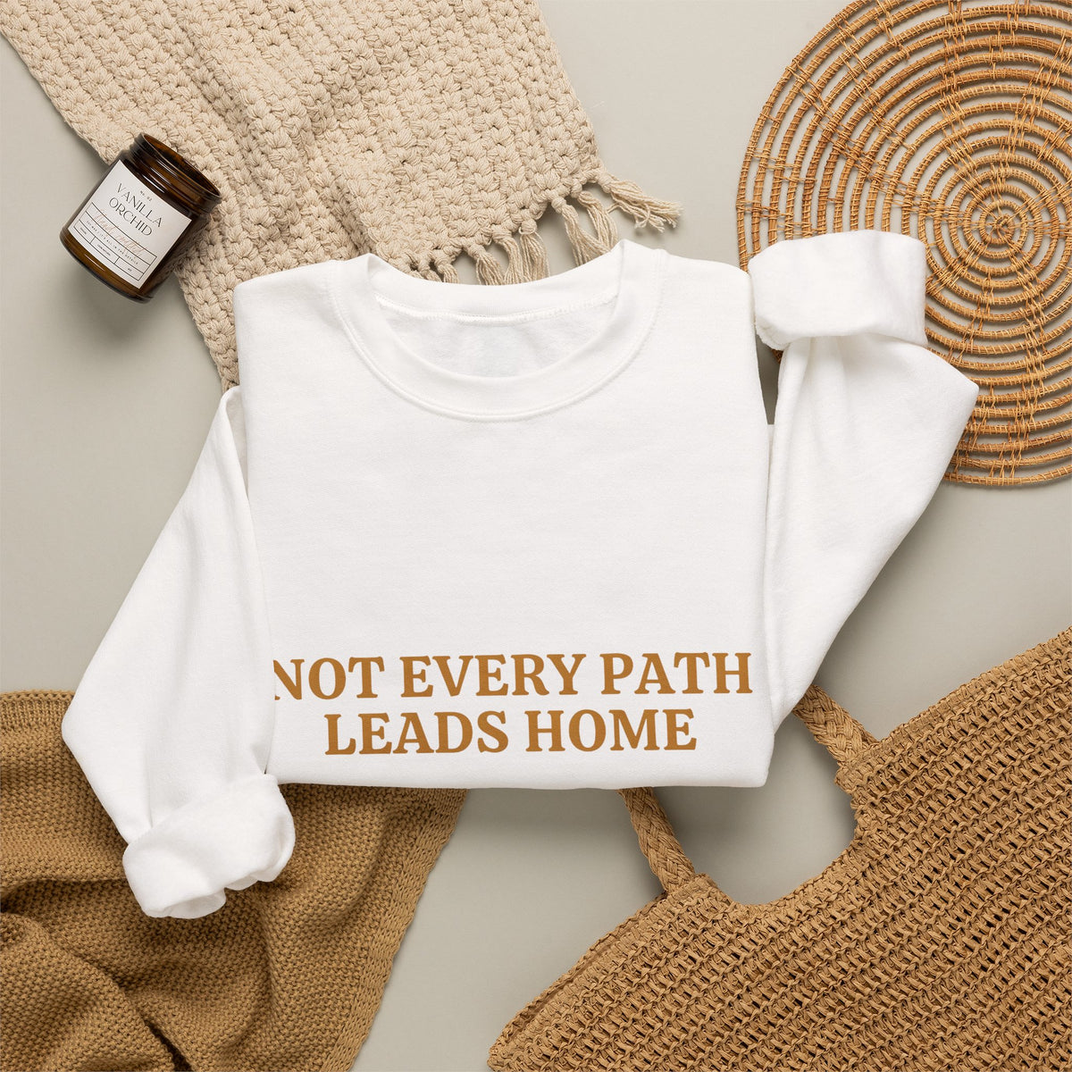 Not Every Path Leads Home Sweatshirt, Vintage Key and Compass Crewneck
