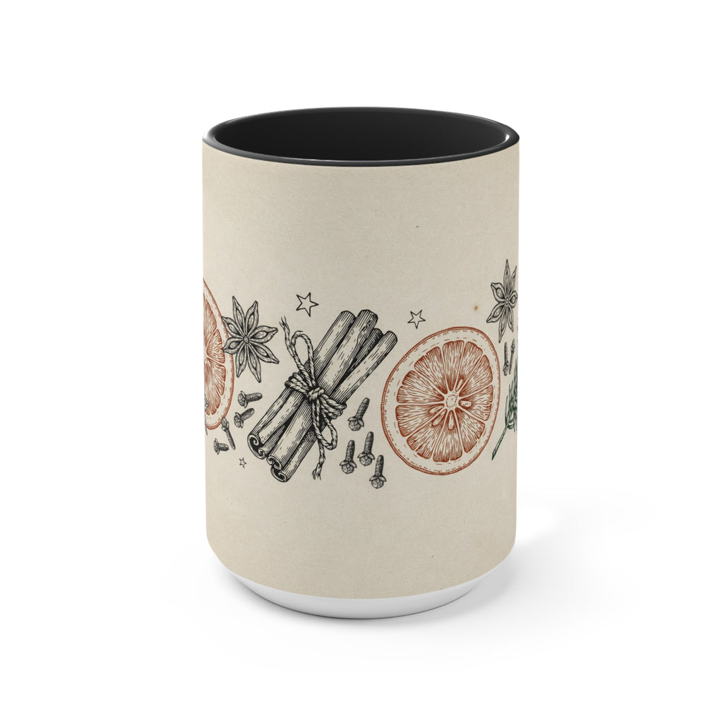 Christmas Spice Mug, Vintage Botanical Winter Coffee Cup Gift
