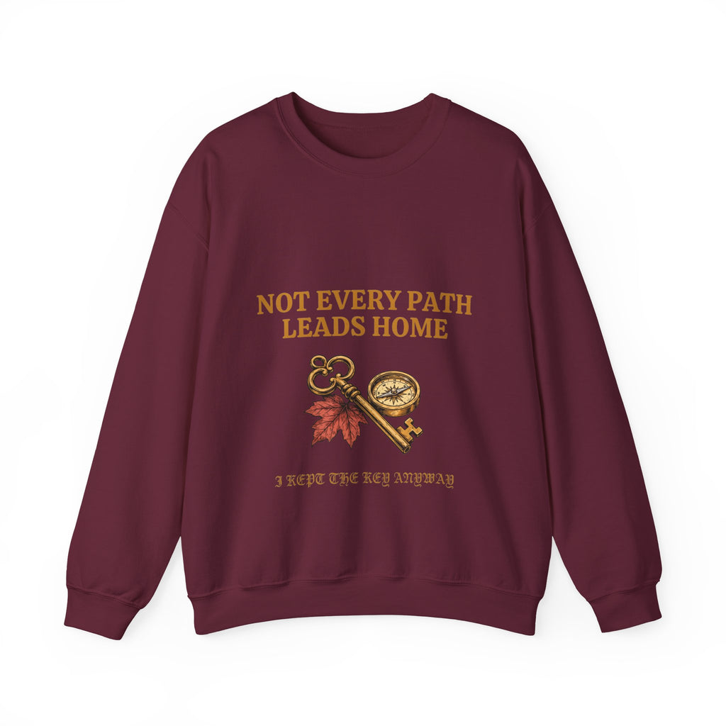 Not Every Path Leads Home Sweatshirt, Vintage Key and Compass Crewneck