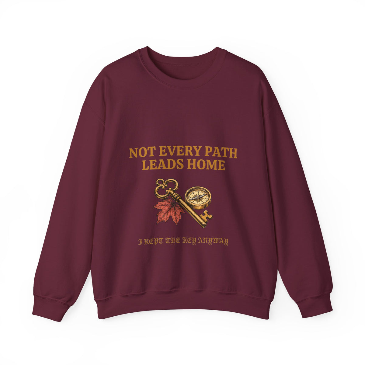 Not Every Path Leads Home Sweatshirt, Vintage Key and Compass Crewneck