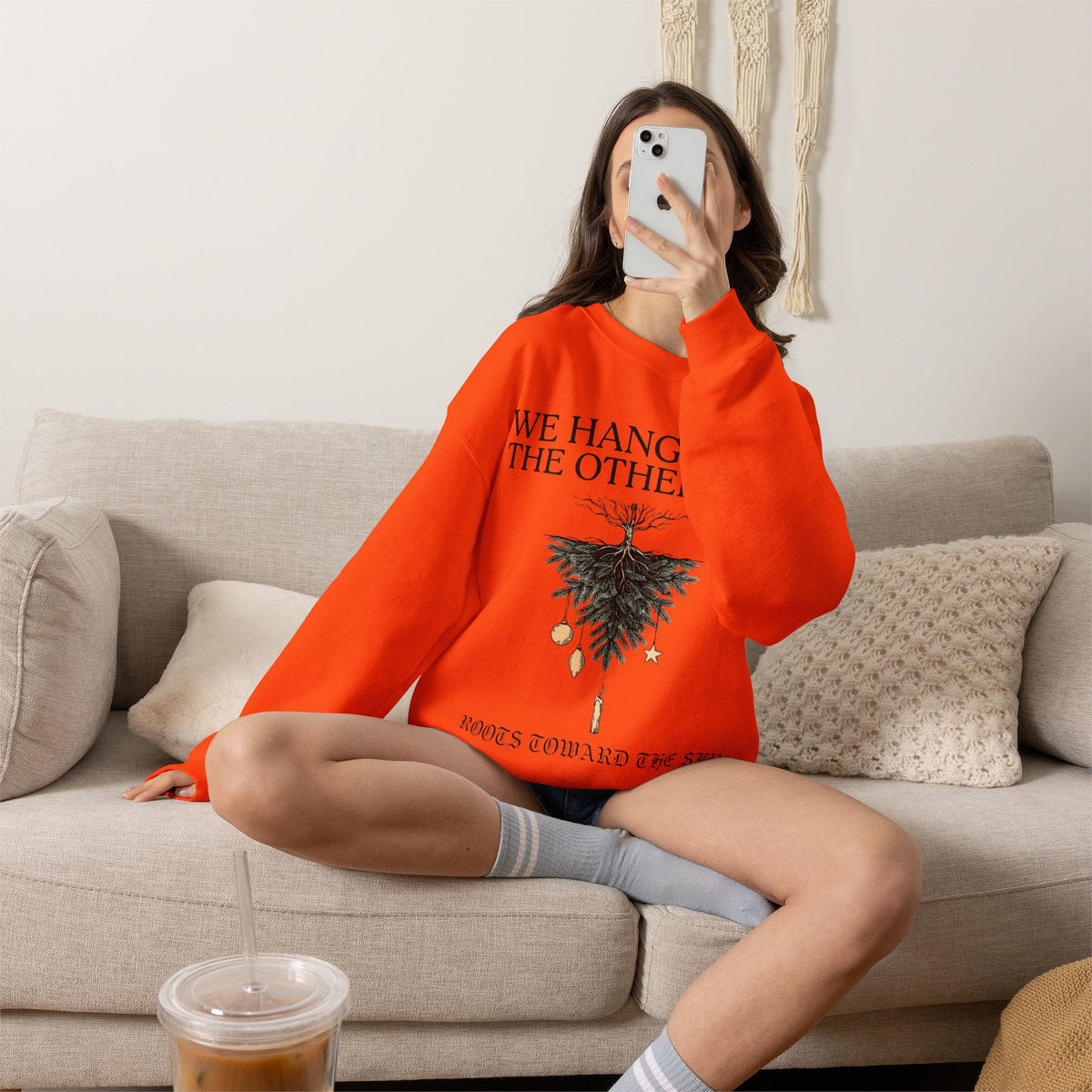Goth Christmas, Upside Down Tree Sweatshirt Crewneck Holiday Gift