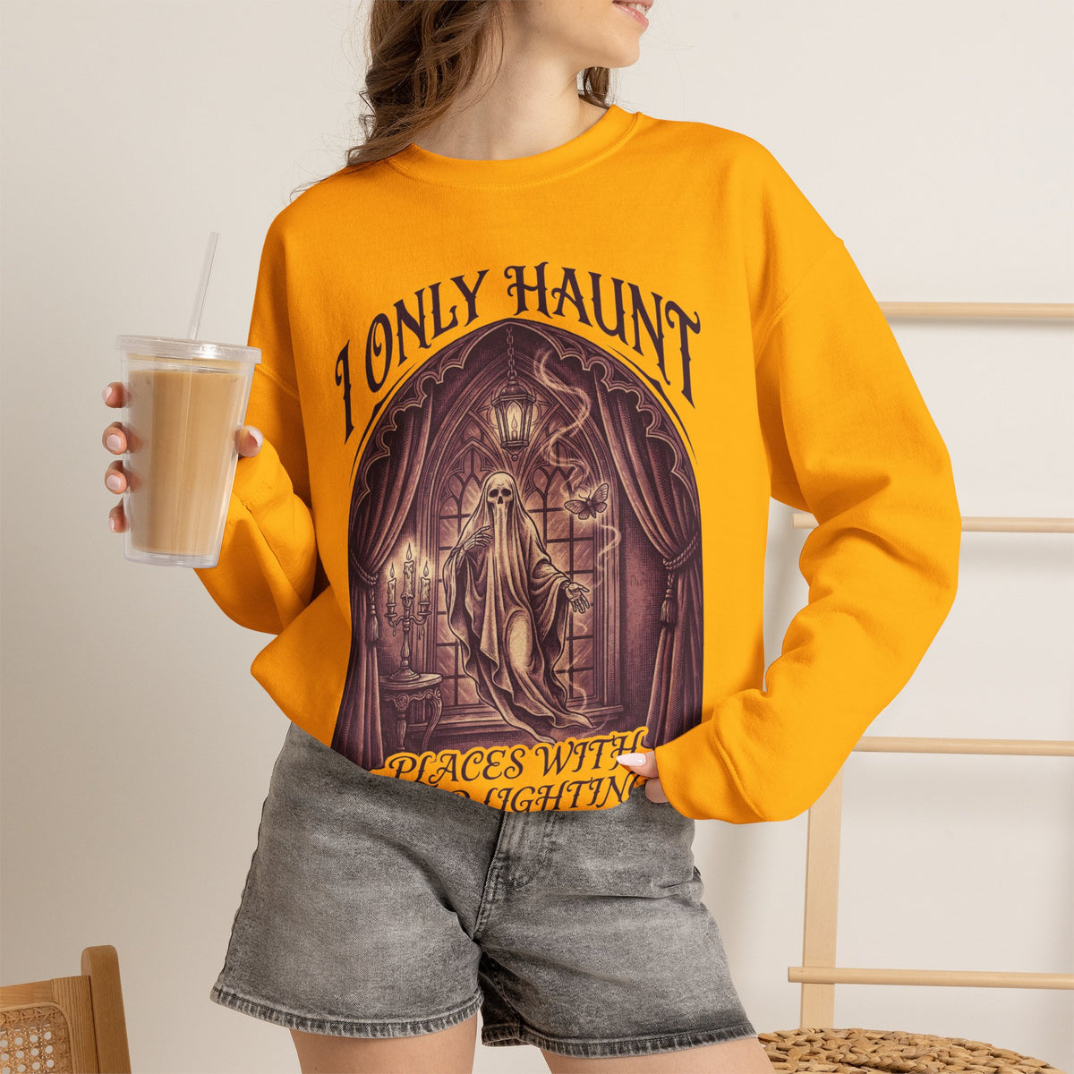 Ghost Sweatshirt, Funny Halloween Crewneck, Gothic Spooky Gift for Her