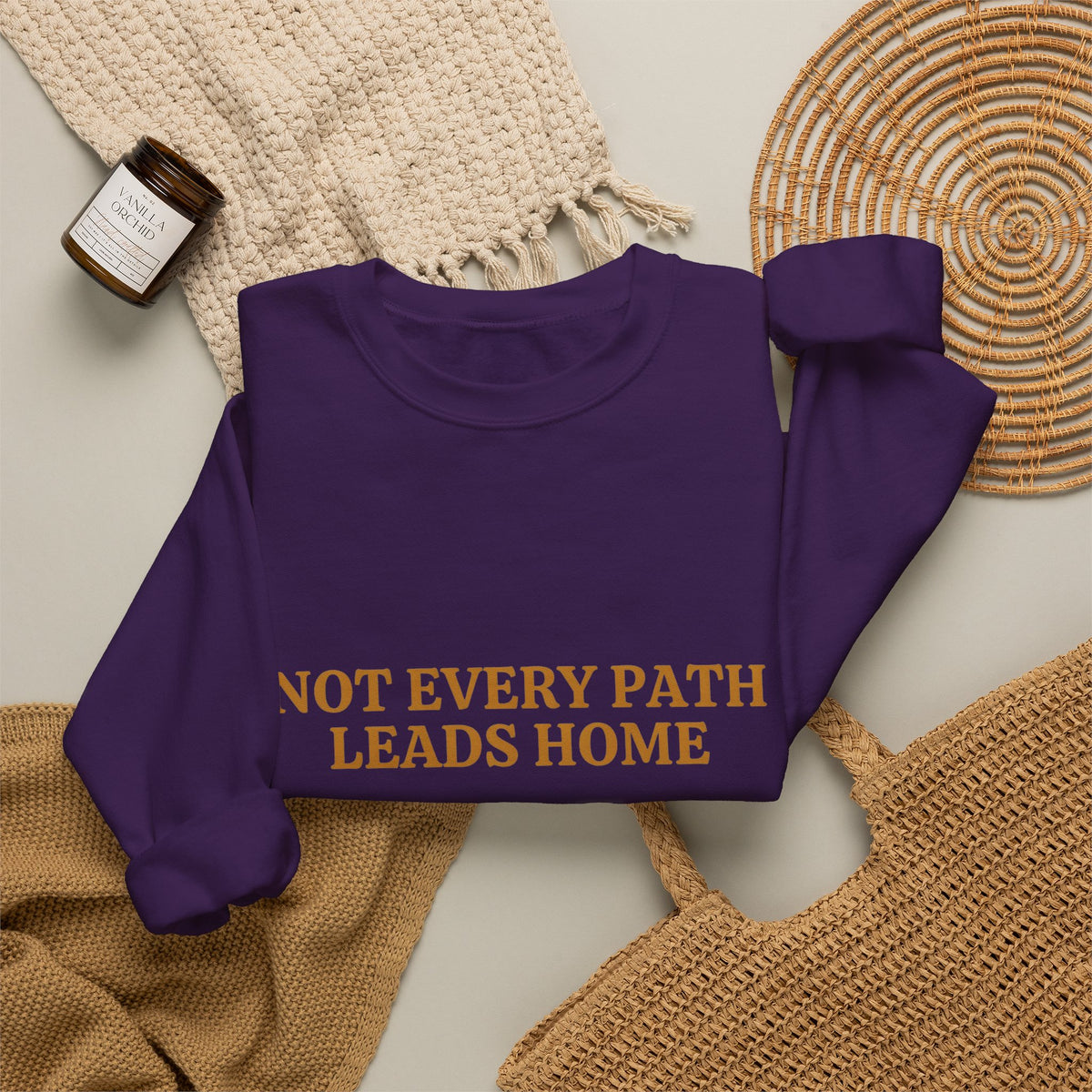 Not Every Path Leads Home Sweatshirt, Vintage Key and Compass Crewneck