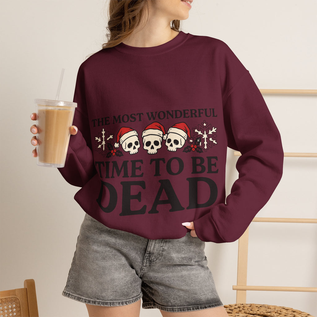 Skeleton Christmas Sweatshirt, Goth Xmas Crewneck, Funny Creepmas Gift