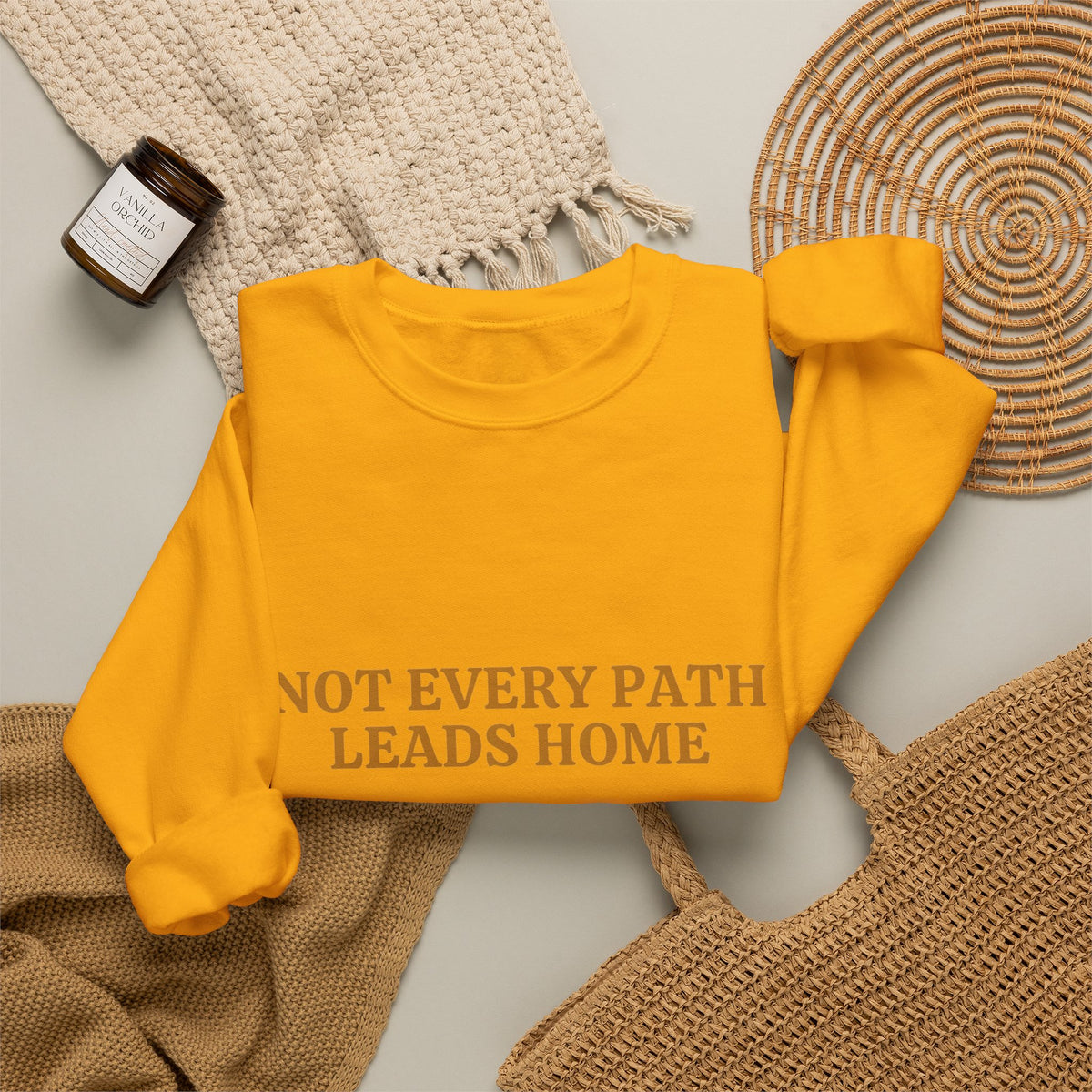 Not Every Path Leads Home Sweatshirt, Vintage Key and Compass Crewneck