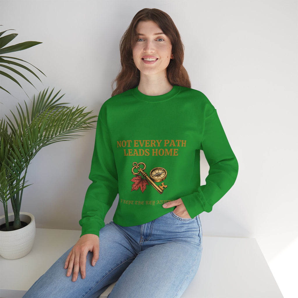 Not Every Path Leads Home Sweatshirt, Vintage Key and Compass Crewneck