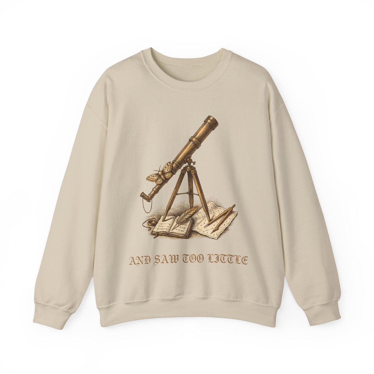 Vintage Telescope Sweatshirt, Dark Academia Crewneck, Astronomy Gift