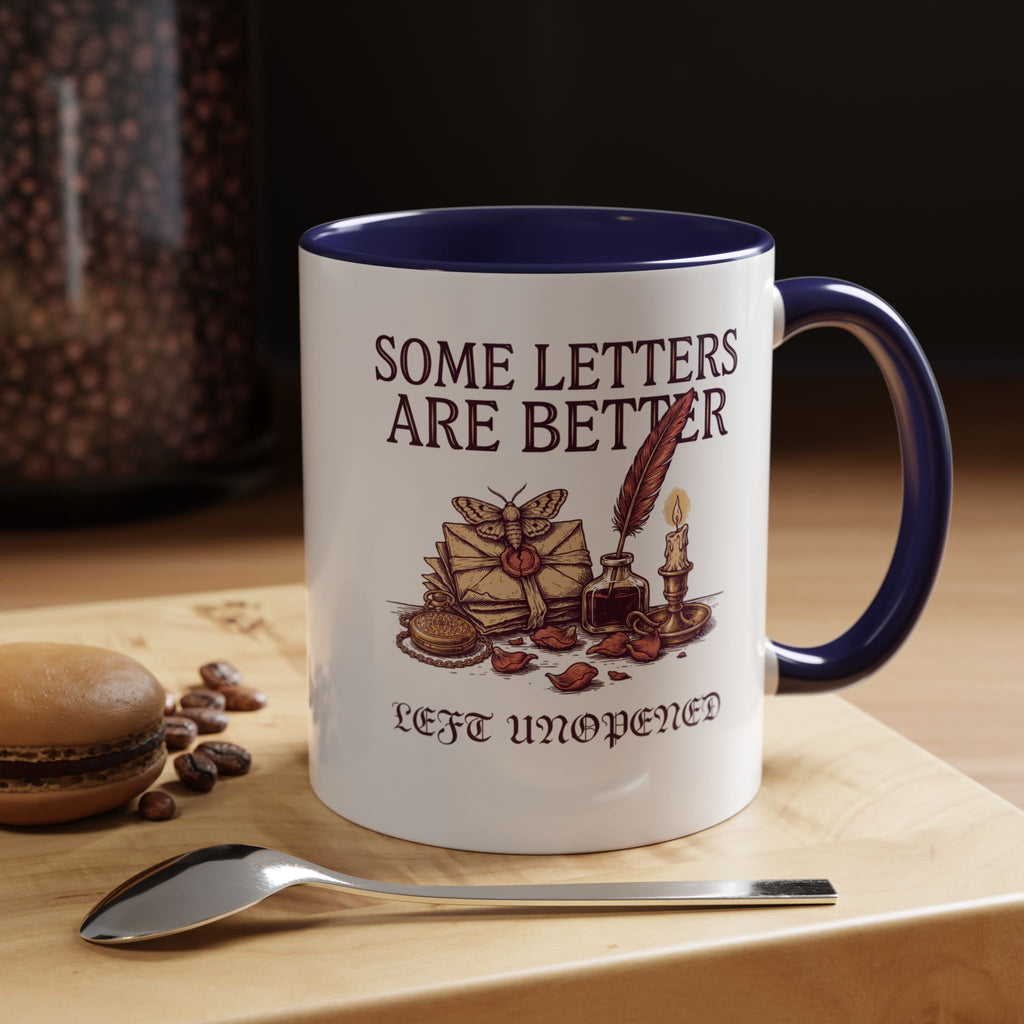 Vintage Letter Mug, Dark Academia Coffee Cup, Bookish Gift for Her