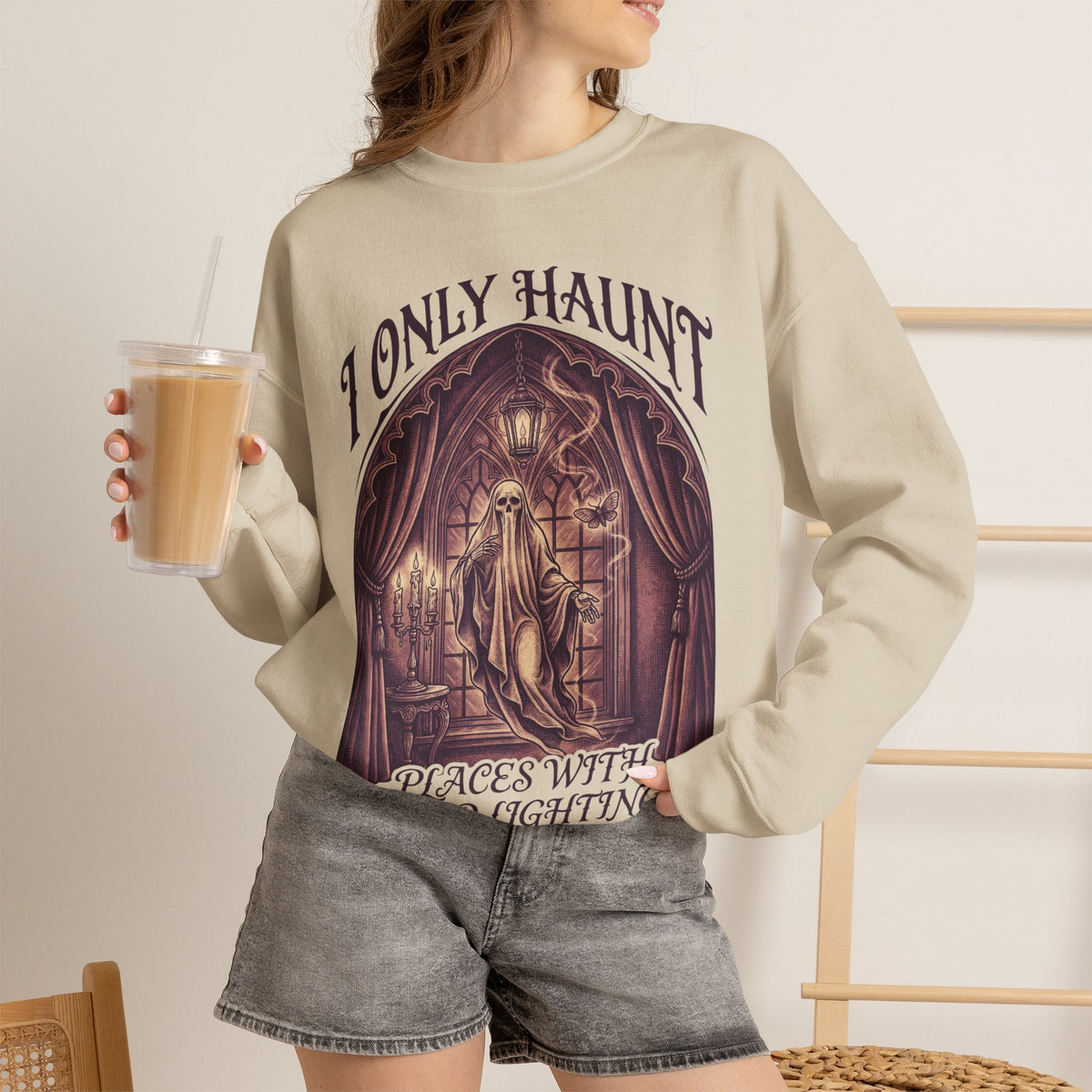 Ghost Sweatshirt, Funny Halloween Crewneck by Bamedys