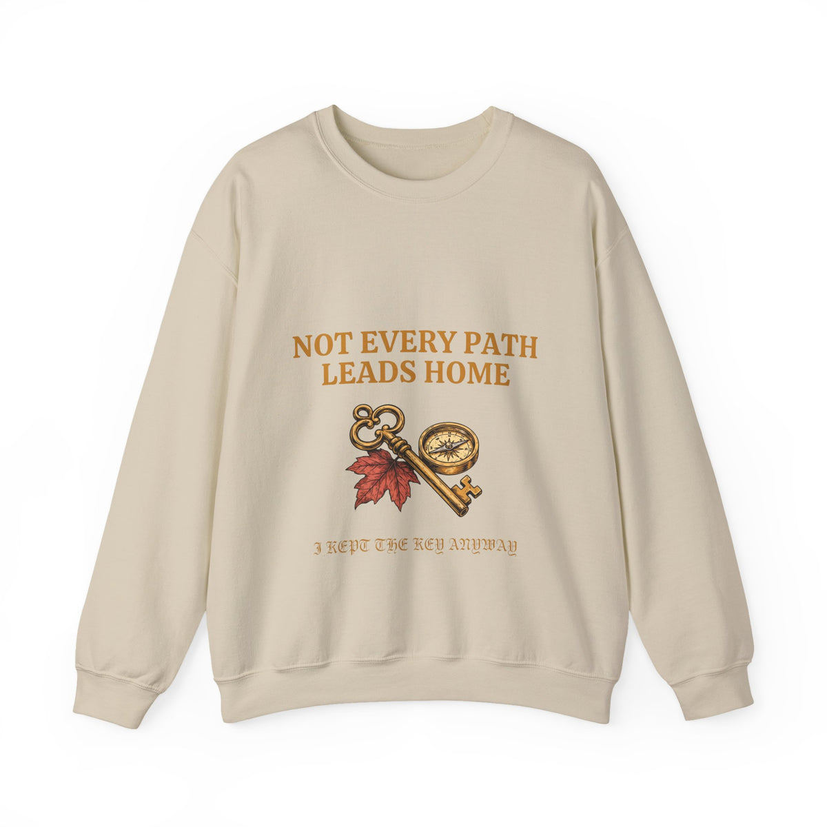Not Every Path Leads Home Sweatshirt, Vintage Key and Compass Crewneck