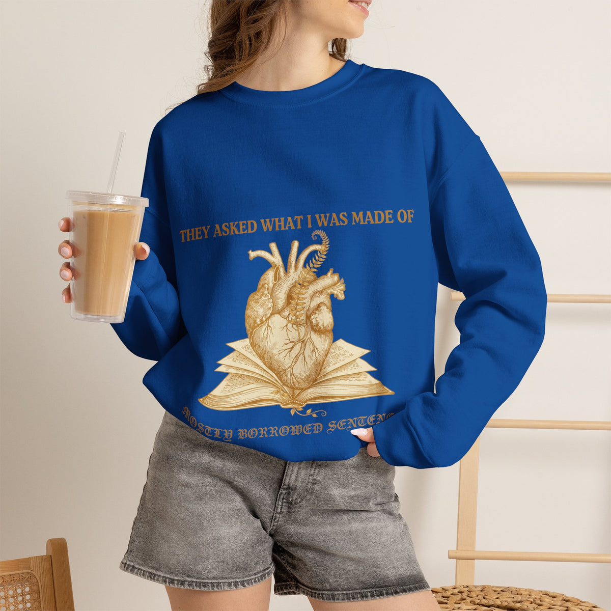 Dark Academia, Anatomical Heart and Book Sweatshirt Crewneck Top