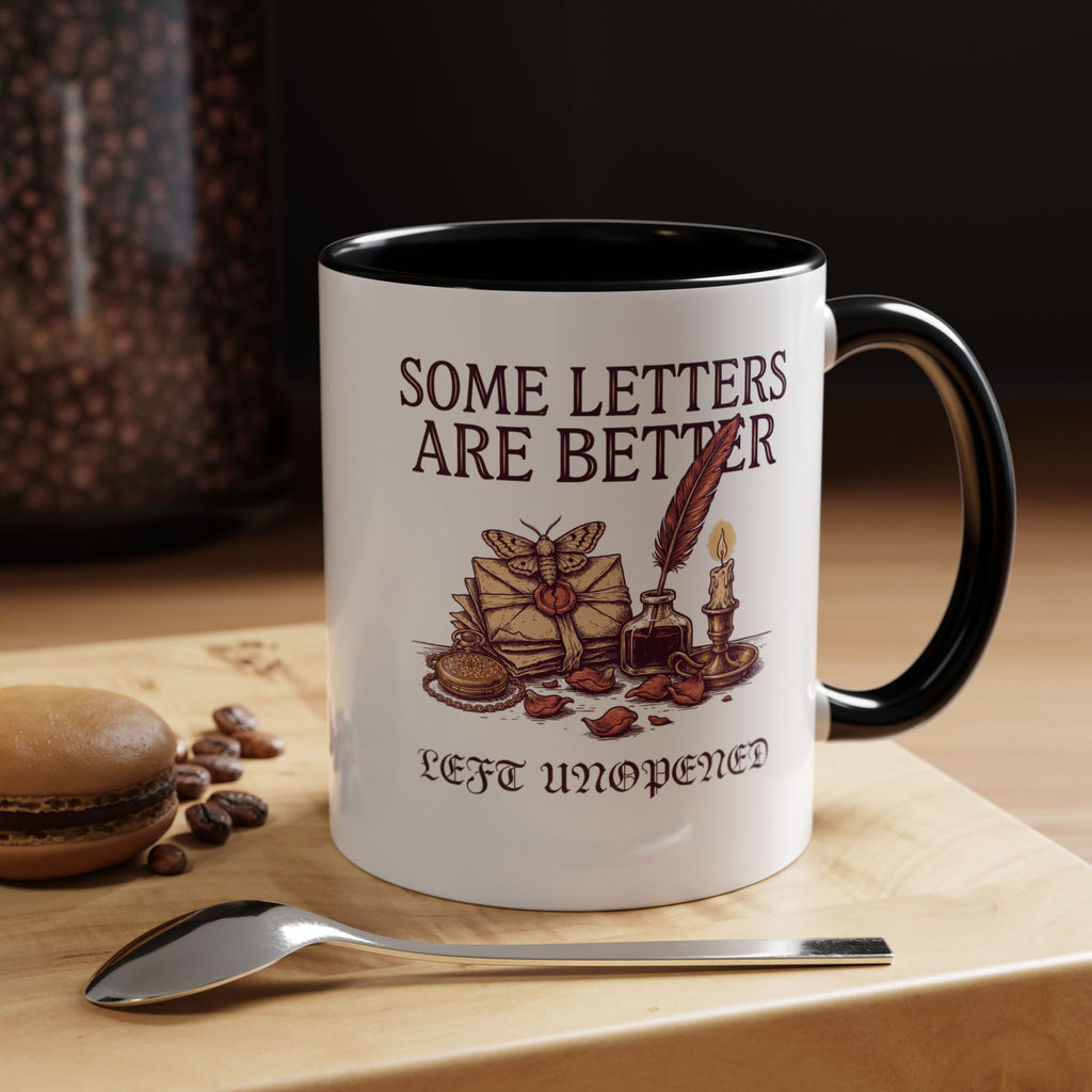 Vintage Letter Mug, Dark Academia Coffee Cup, Bookish Gift for Her