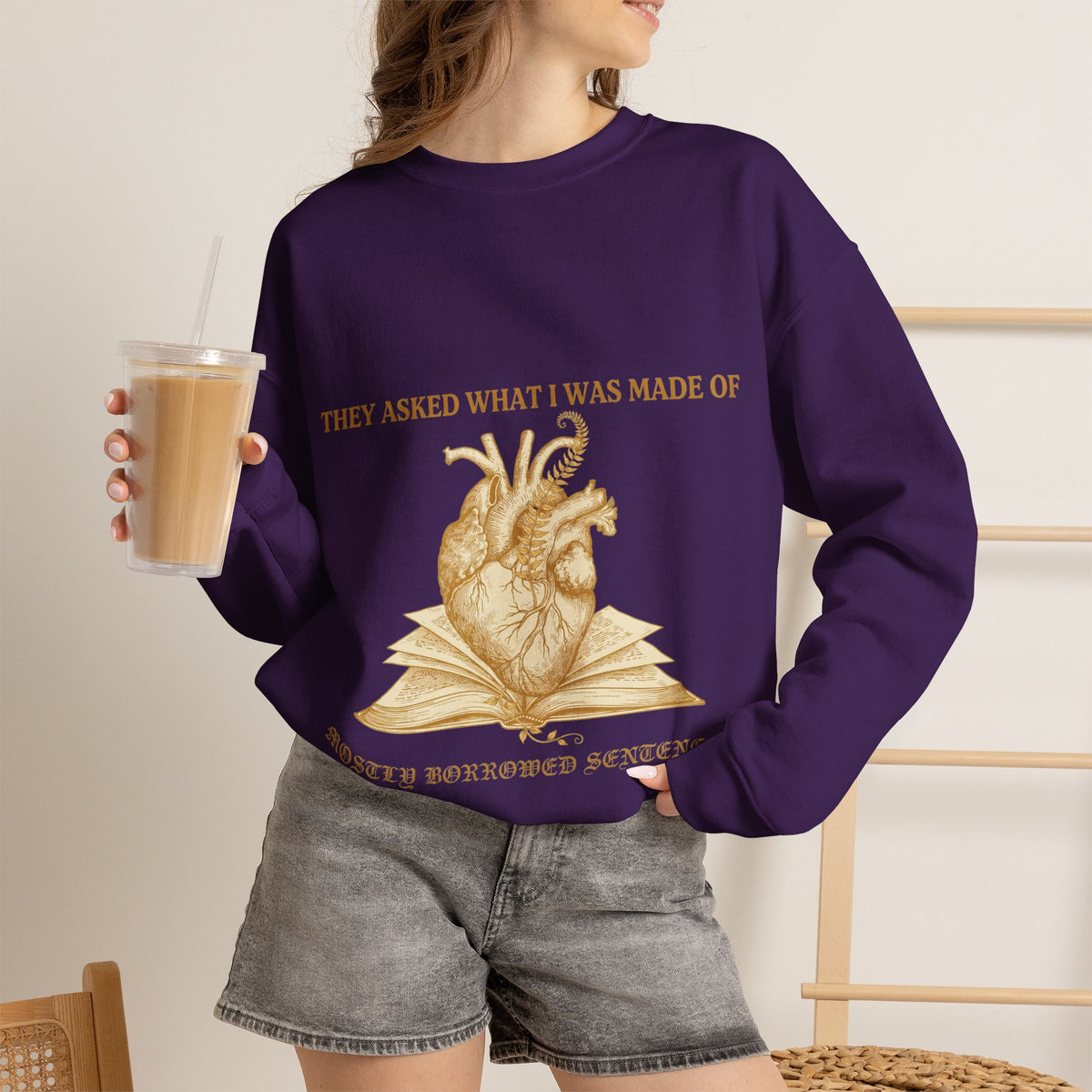 Dark Academia, Anatomical Heart and Book Sweatshirt Crewneck Top