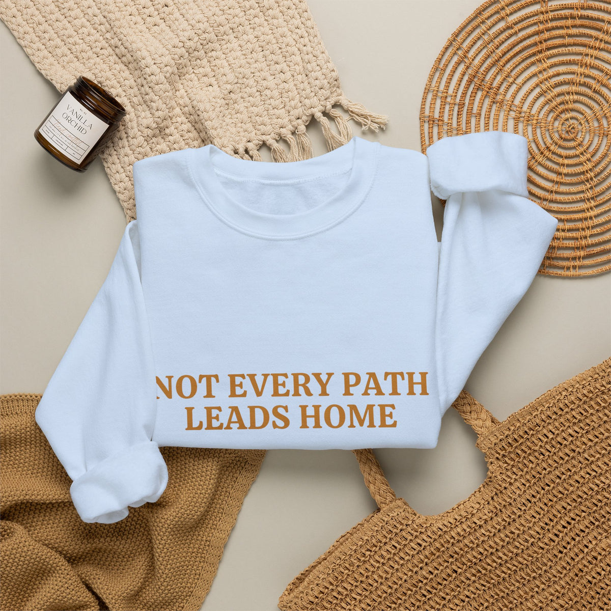 Not Every Path Leads Home Sweatshirt, Vintage Key and Compass Crewneck