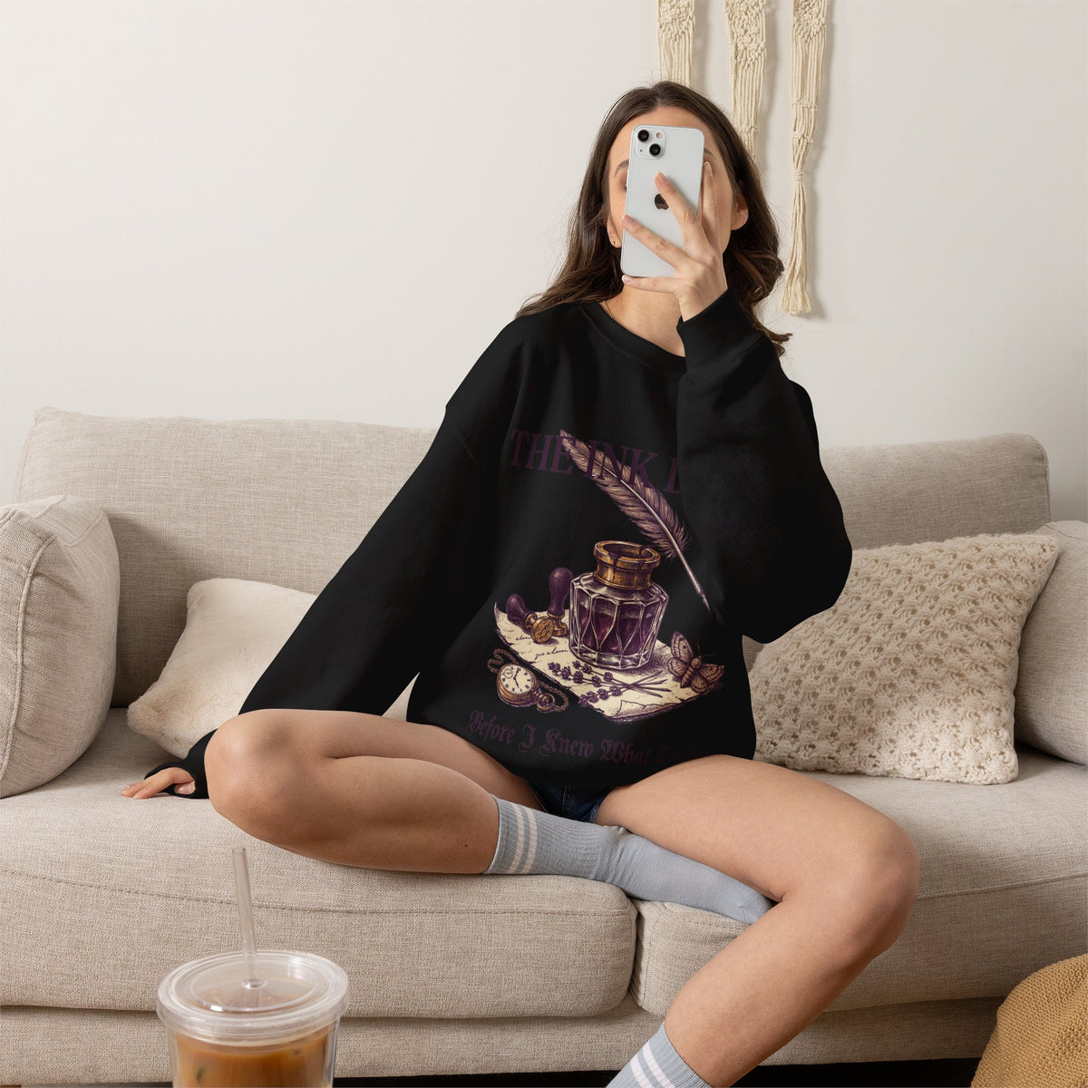 Vintage Inkpot Sweatshirt, Dark Academia Crewneck, Writer Gift Idea