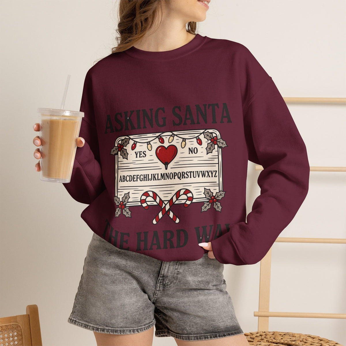 Spooky Christmas Sweatshirt, Spirit Board Crewneck, Witchy Xmas Gift