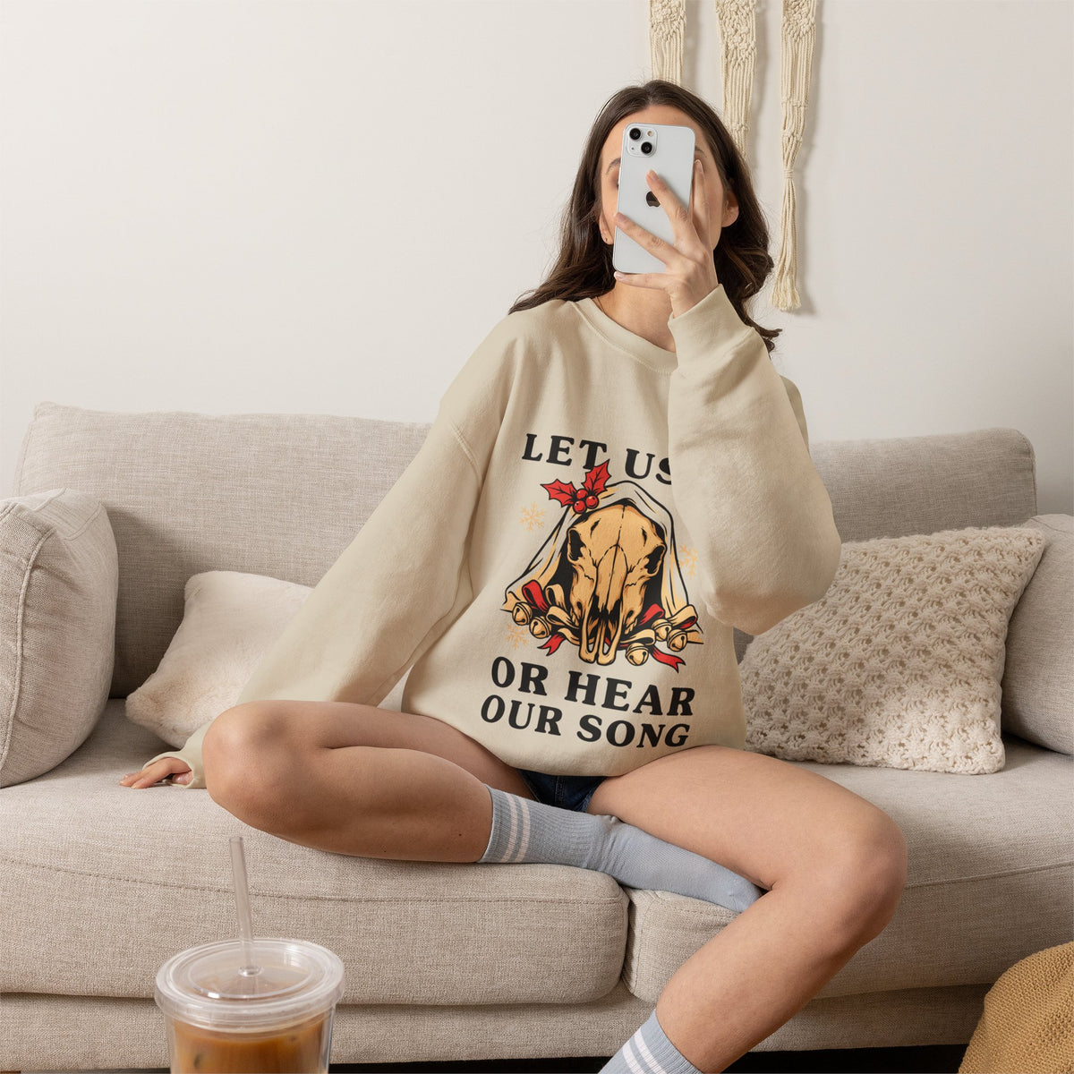 Creepmas Sweatshirt, Mari Lwyd Crewneck, Welsh Folklore Christmas Gift