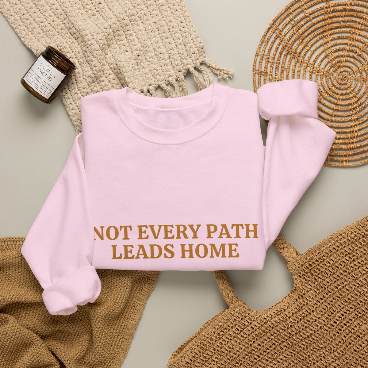 Not Every Path Leads Home Sweatshirt, Vintage Key and Compass Crewneck