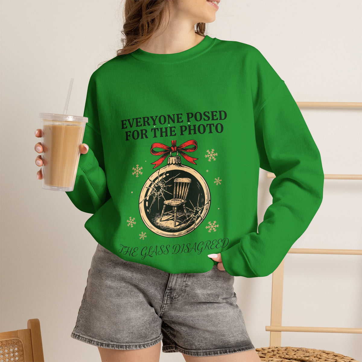 Goth Christmas, Cracked Ornament Sweatshirt Crewneck Holiday Gift