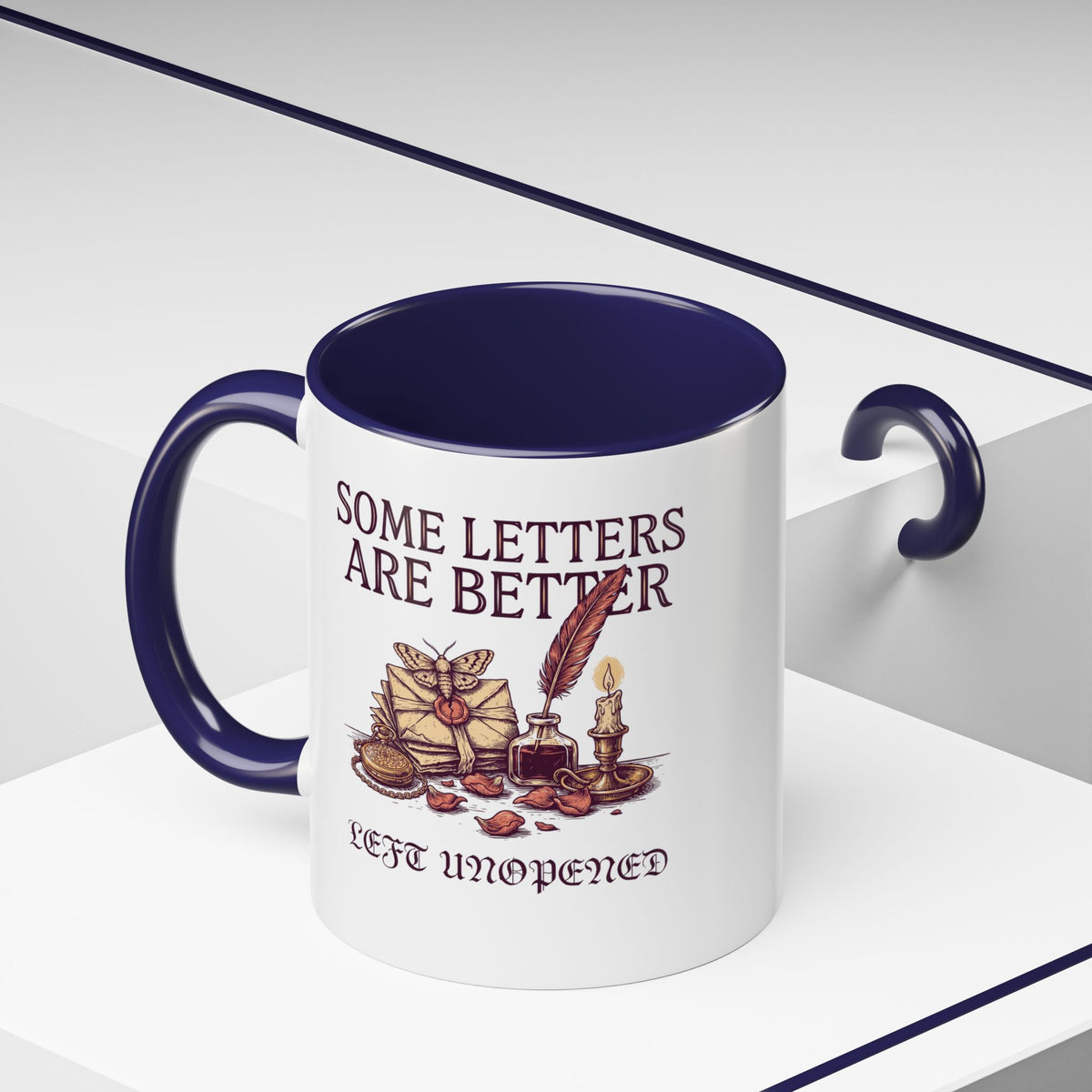Vintage Letter Mug, Dark Academia Coffee Cup, Bookish Gift for Her