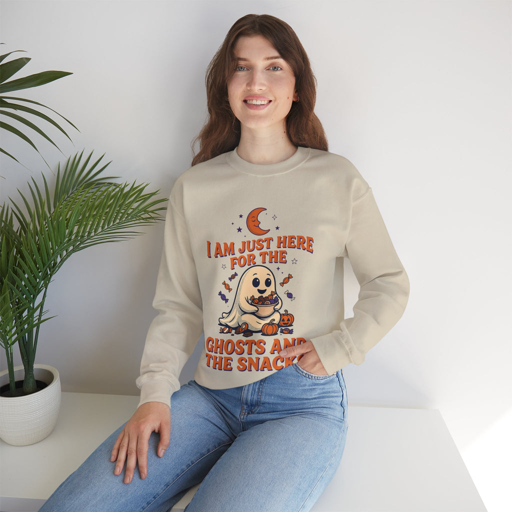 Funny Ghost Sweatshirt, Halloween Snack Crewneck, Spooky Gift for Her