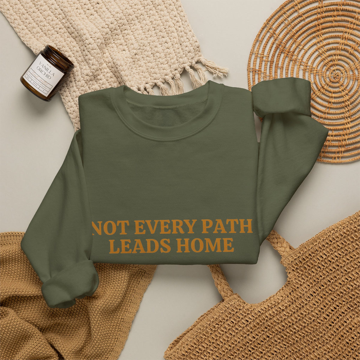 Not Every Path Leads Home Sweatshirt, Vintage Key and Compass Crewneck