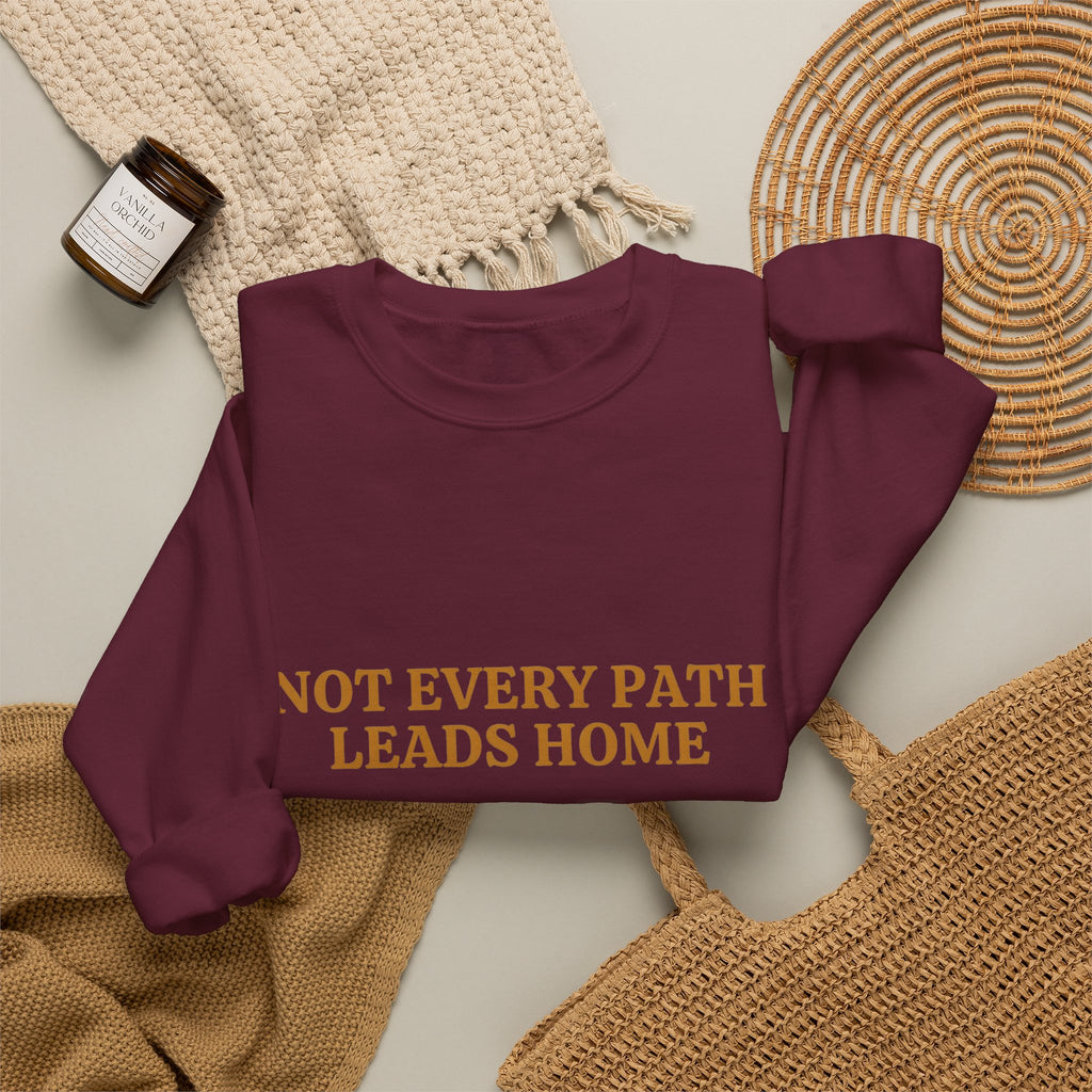 Not Every Path Leads Home Sweatshirt, Vintage Key and Compass Crewneck