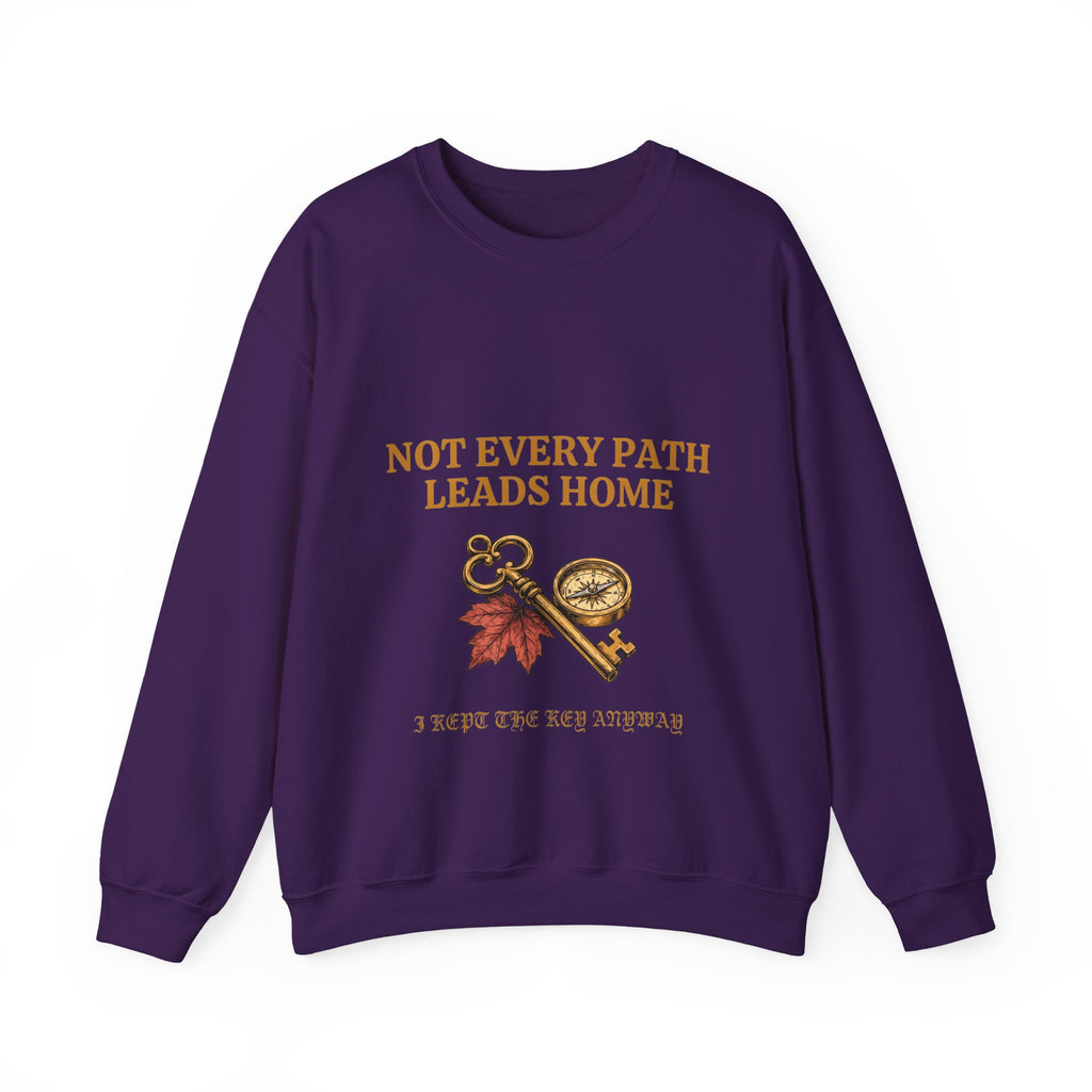 Not Every Path Leads Home Sweatshirt, Vintage Key and Compass Crewneck