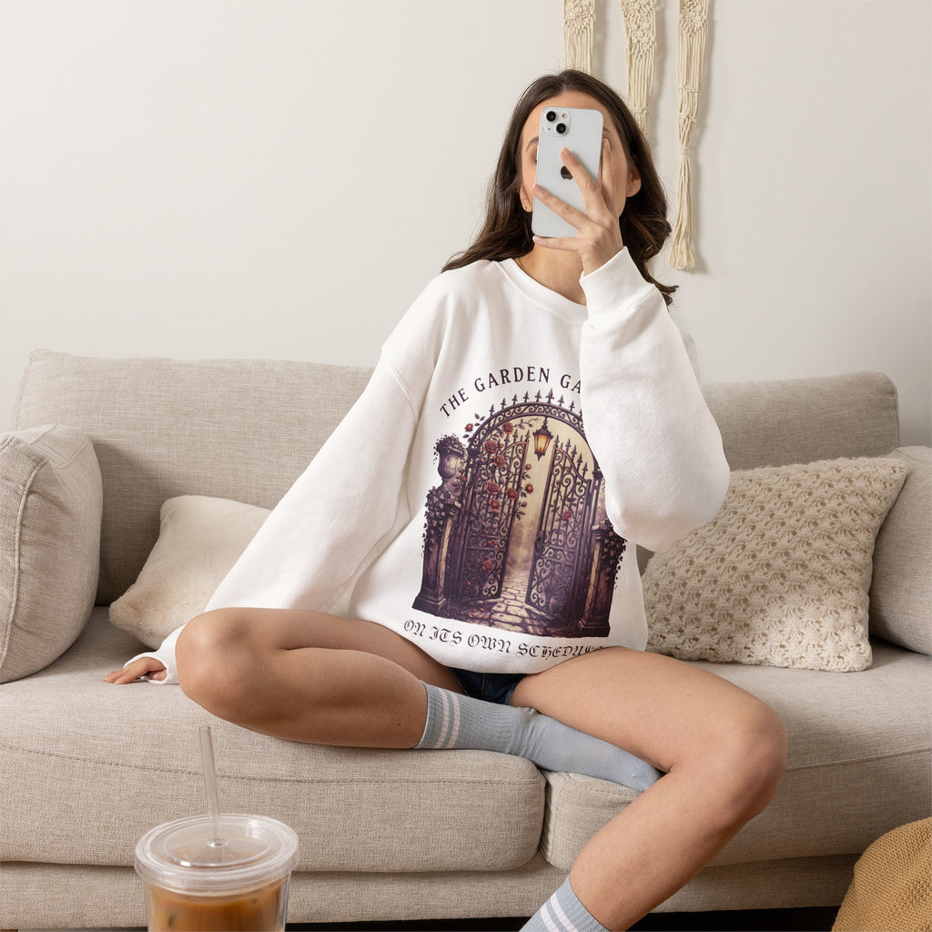 Garden Gate Sweatshirt, Gothic Botanical Crewneck, Witchy Gift Idea