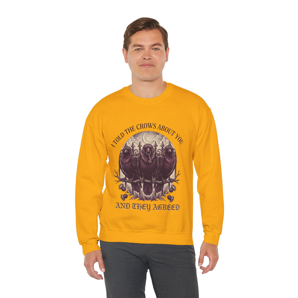 Crow Lover Sweatshirt, Gothic Raven Crewneck, Dark Humor Gift for Her