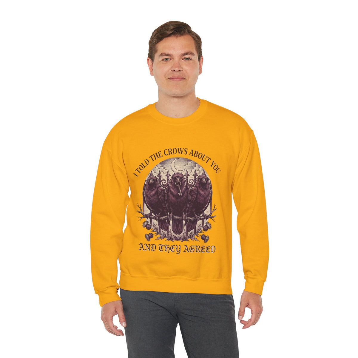 Crow Lover Sweatshirt, Gothic Raven Crewneck, Dark Humor Gift for Her