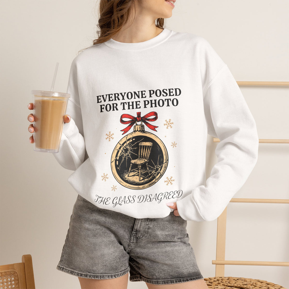 Goth Christmas, Cracked Ornament Sweatshirt Crewneck Holiday Gift