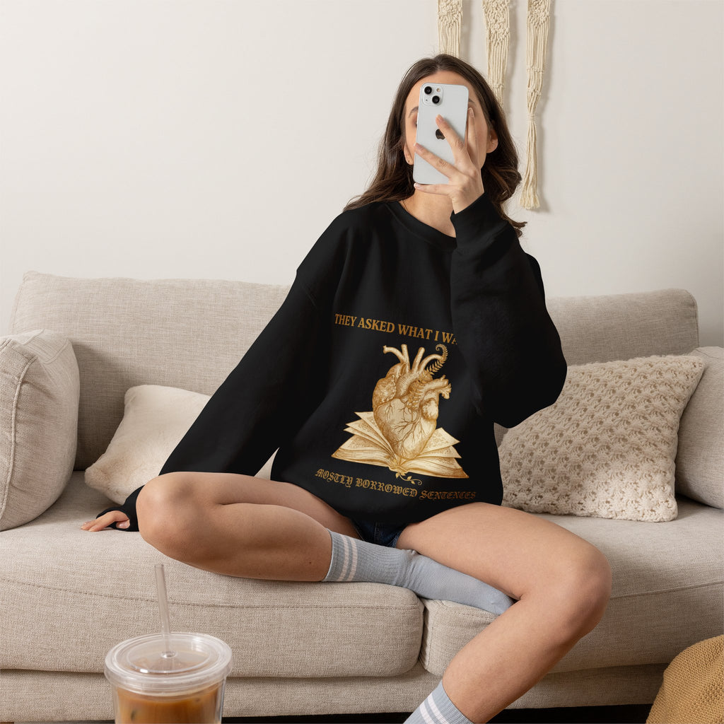 Dark Academia, Anatomical Heart and Book Sweatshirt Crewneck Top