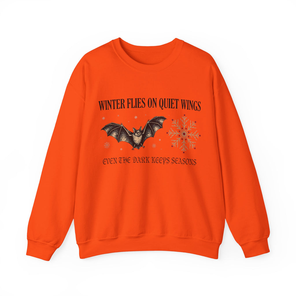 Gothic Sweatshirt, Bat and Snowflake Winter Folklore Crewneck Top