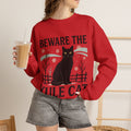 Goth Christmas Sweatshirt, Yule Cat Crewneck by Bamedys