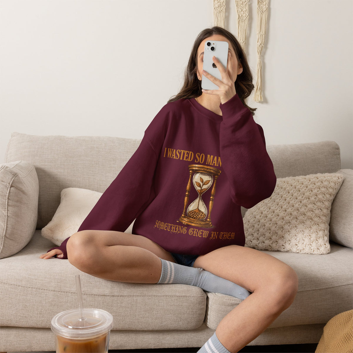 Dark Academia, Hourglass and Sprout Sweatshirt Crewneck Top Gift